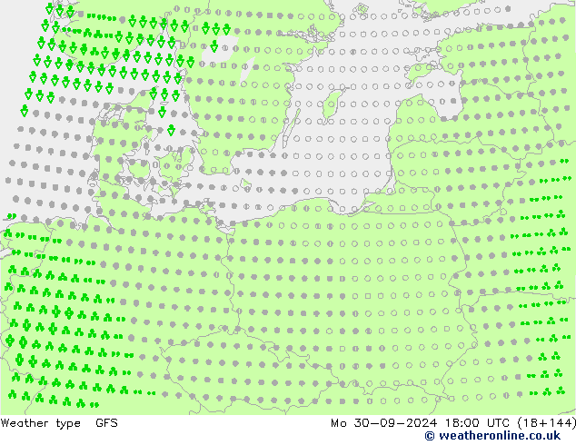 Tipo de precipitación GFS lun 30.09.2024 18 UTC