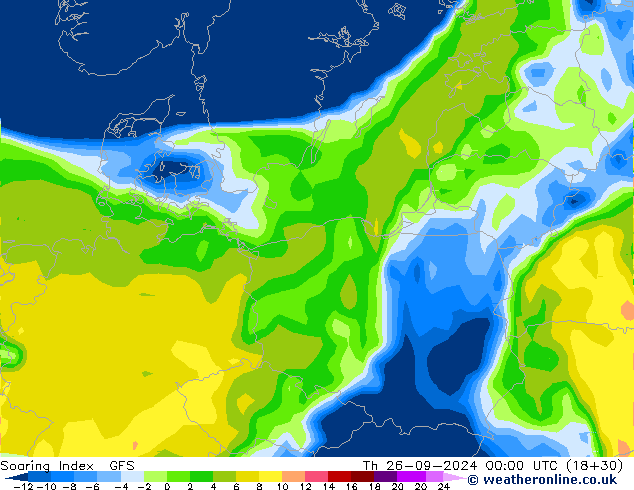 Soaring Index GFS чт 26.09.2024 00 UTC