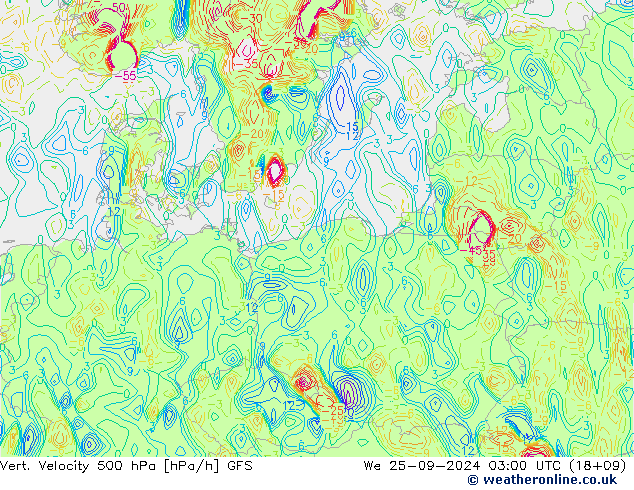 Vert. Velocity 500 hPa GFS  25.09.2024 03 UTC