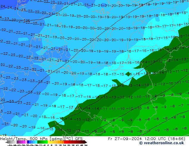 Height/Temp. 500 hPa GFS Fr 27.09.2024 12 UTC