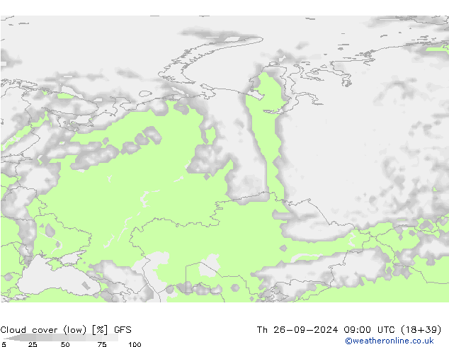 облака (низкий) GFS чт 26.09.2024 09 UTC