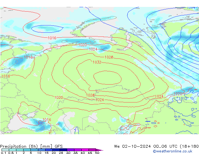 Z500/Rain (+SLP)/Z850 GFS  02.10.2024 06 UTC