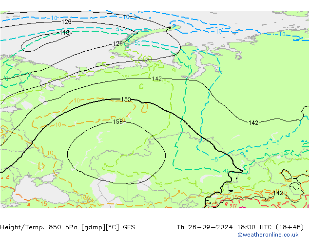 Z500/Rain (+SLP)/Z850 GFS Qui 26.09.2024 18 UTC