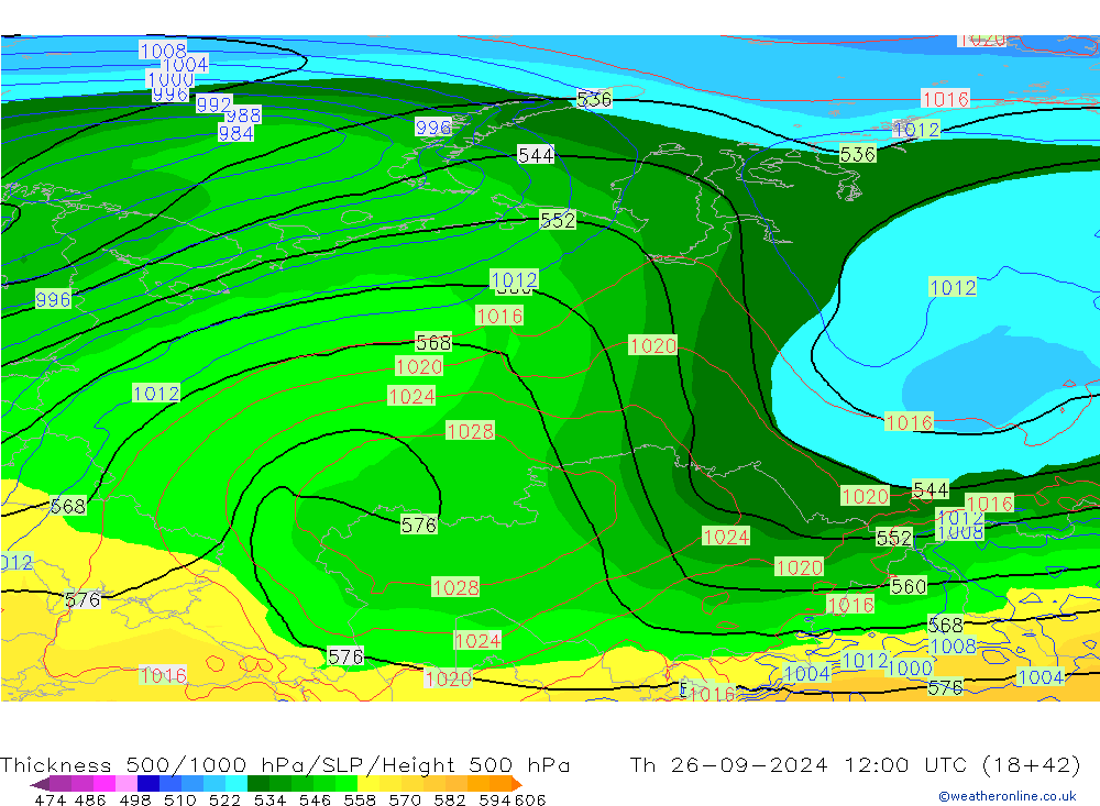 Thck 500-1000hPa GFS Čt 26.09.2024 12 UTC