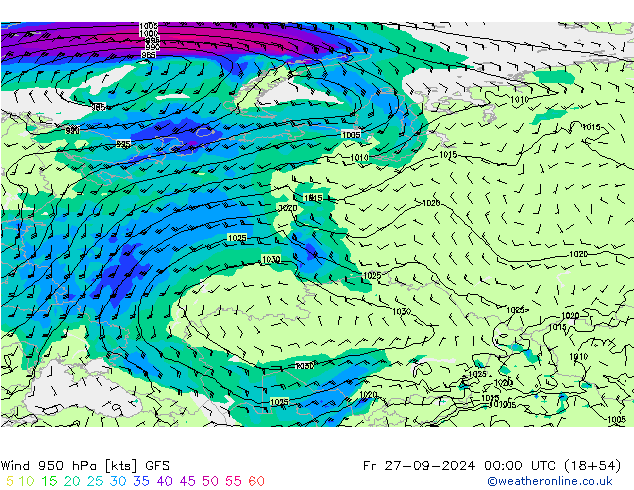  950 hPa GFS  27.09.2024 00 UTC