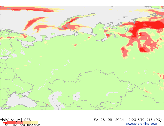 visibilidade GFS Sáb 28.09.2024 12 UTC