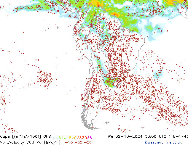 Cape GFS Çar 02.10.2024 00 UTC