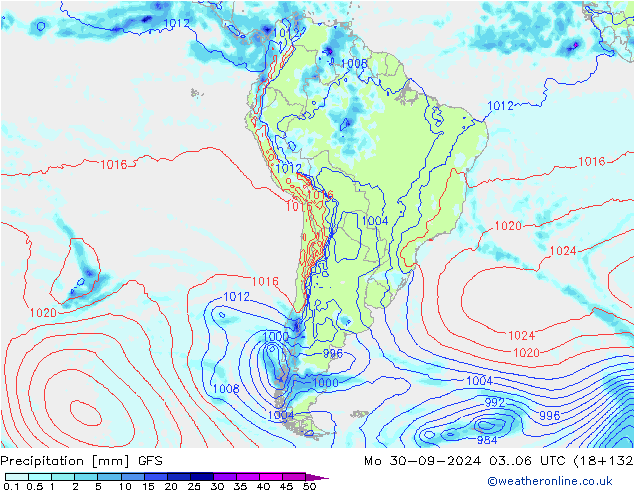 Precipitation GFS Mo 30.09.2024 06 UTC