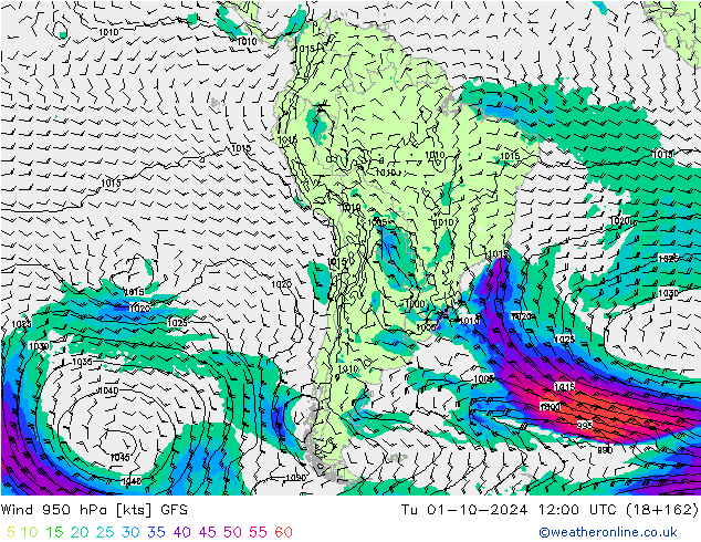  950 hPa GFS  01.10.2024 12 UTC