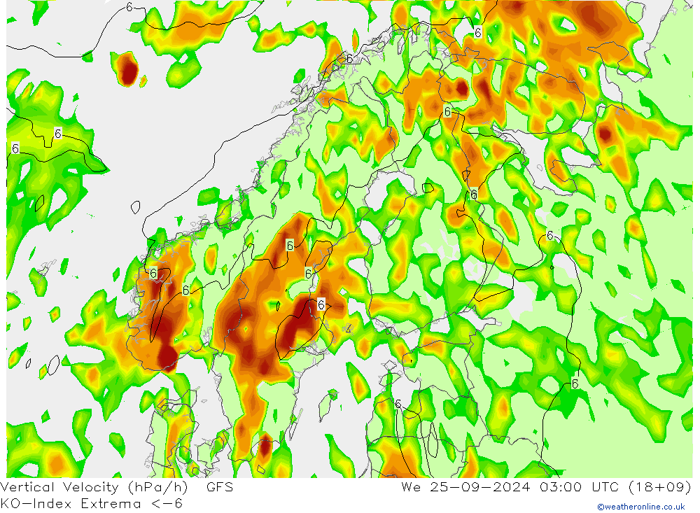 Convection-Index GFS St 25.09.2024 03 UTC