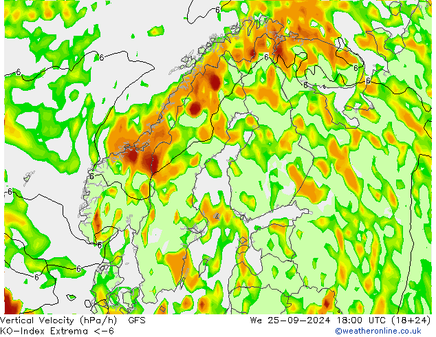 Convection-Index GFS We 25.09.2024 18 UTC