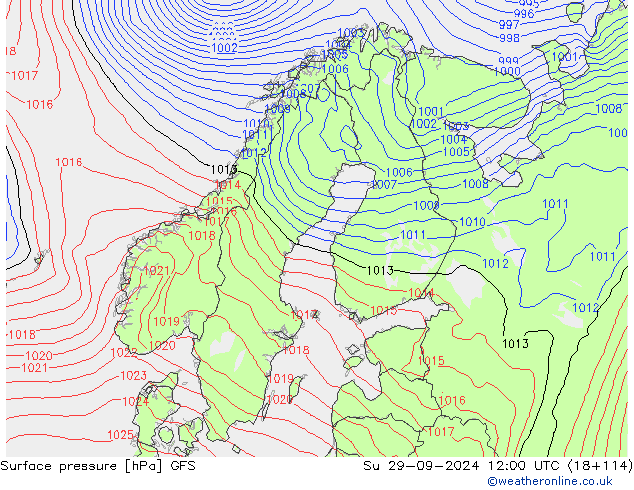 GFS: Su 29.09.2024 12 UTC