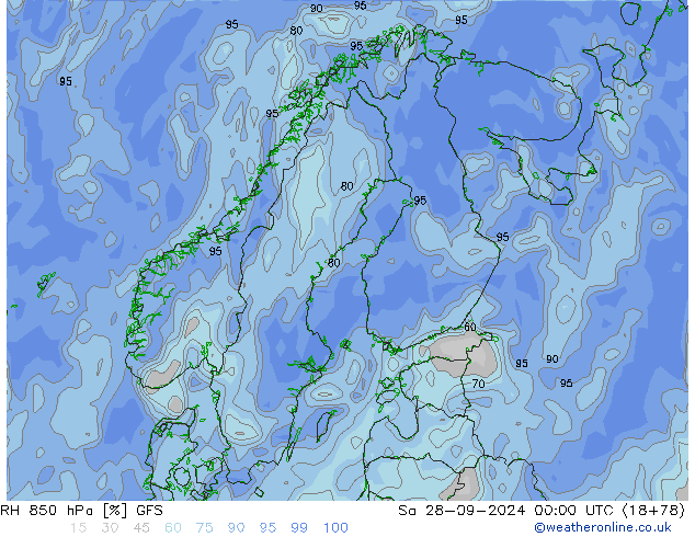 850 hPa Nispi Nem GFS Cts 28.09.2024 00 UTC