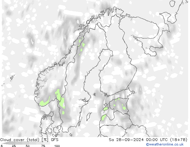 облака (сумма) GFS Сентябрь 2024