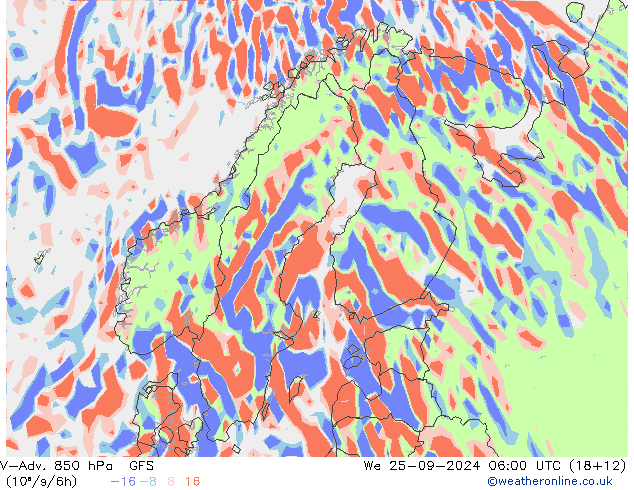 V-Adv. 850 hPa GFS We 25.09.2024 06 UTC