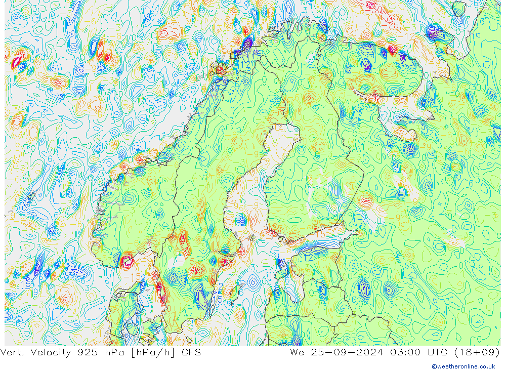 Vert. Velocity 925 hPa GFS Qua 25.09.2024 03 UTC