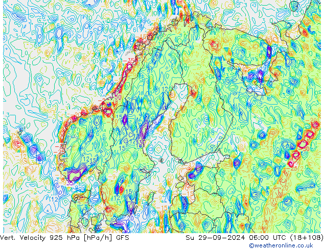 Vert. Velocity 925 hPa GFS Su 29.09.2024 06 UTC