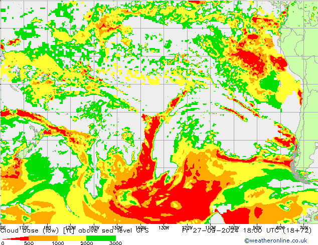 Cloud base (low) GFS Fr 27.09.2024 18 UTC