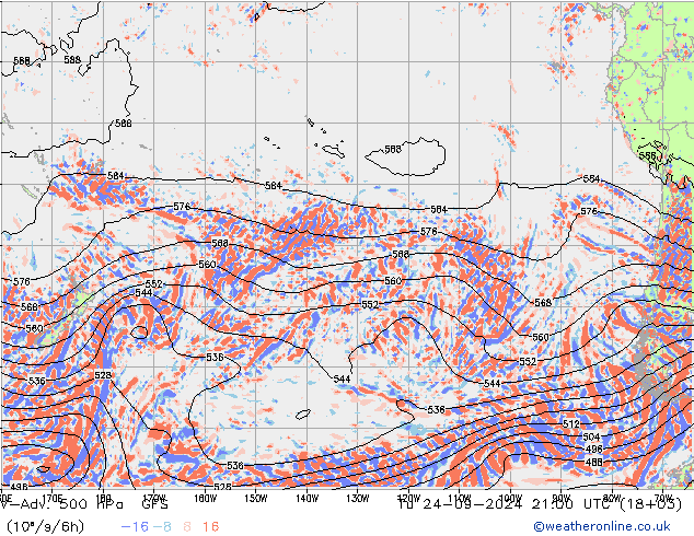 V-Adv. 500 hPa GFS Tu 24.09.2024 21 UTC