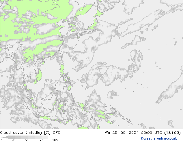 облака (средний) GFS ср 25.09.2024 03 UTC