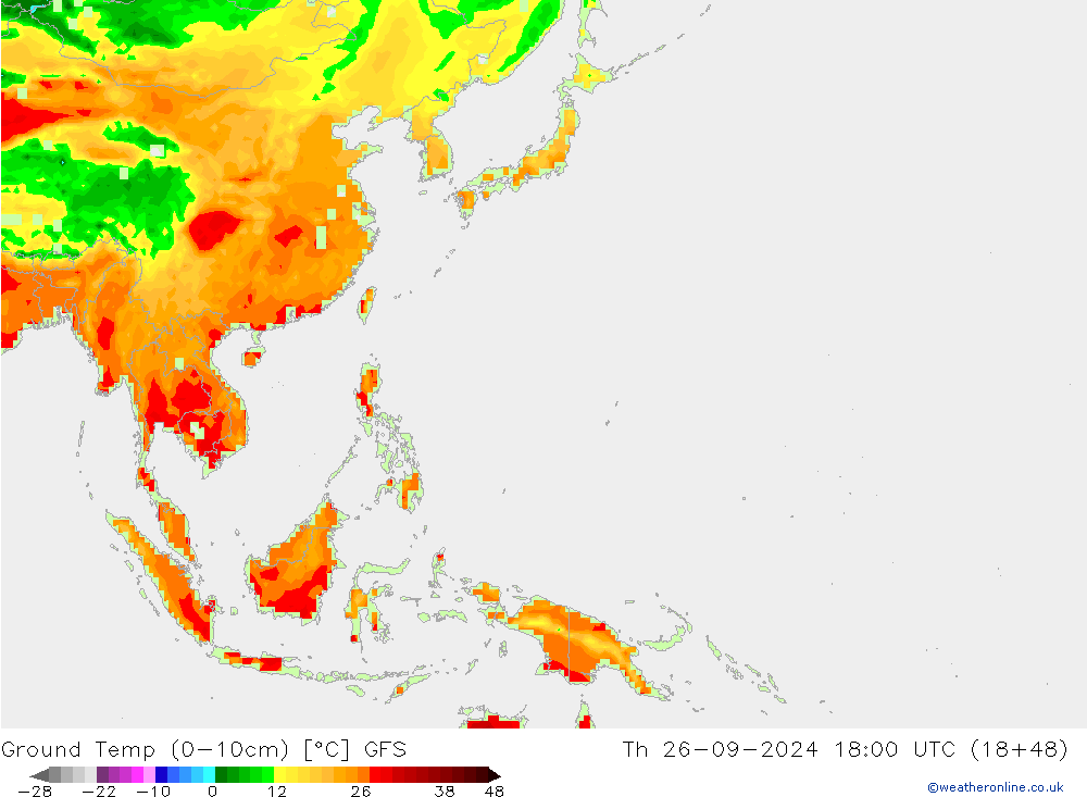 Temp. 10cm GFS do 26.09.2024 18 UTC