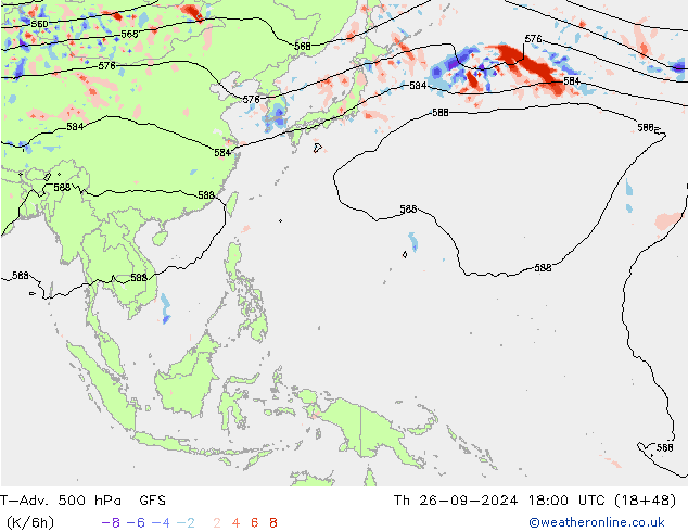 T-Adv. 500 hPa GFS  26.09.2024 18 UTC