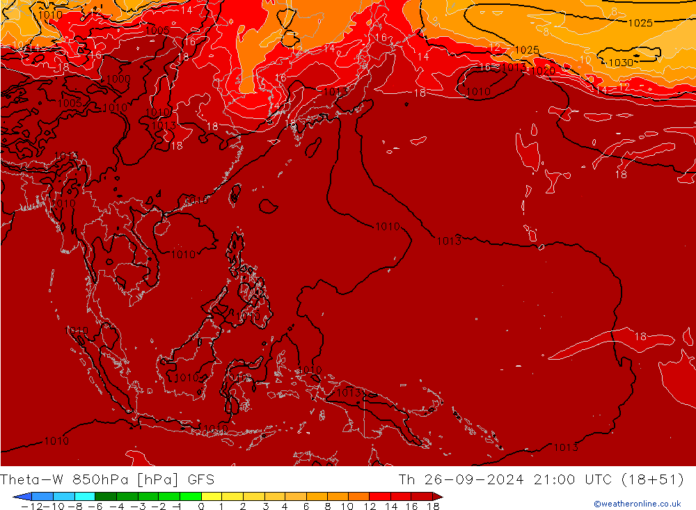 Theta-W 850hPa GFS Do 26.09.2024 21 UTC