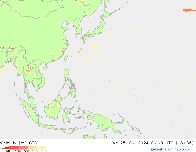 Visibilità GFS mer 25.09.2024 00 UTC