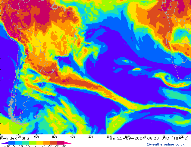 K-Index GFS We 25.09.2024 06 UTC