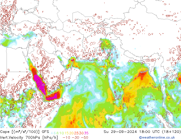 Cape GFS Su 29.09.2024 18 UTC