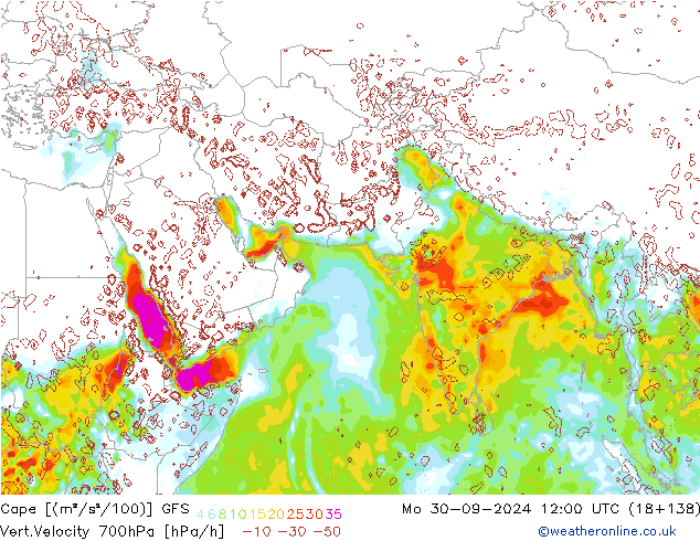 Cape GFS Mo 30.09.2024 12 UTC