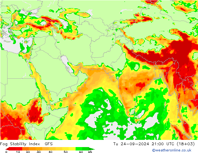 Fog Stability Index GFS Сентябрь 2024