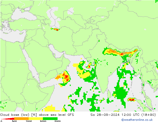 Cloud base (low) GFS Settembre 2024