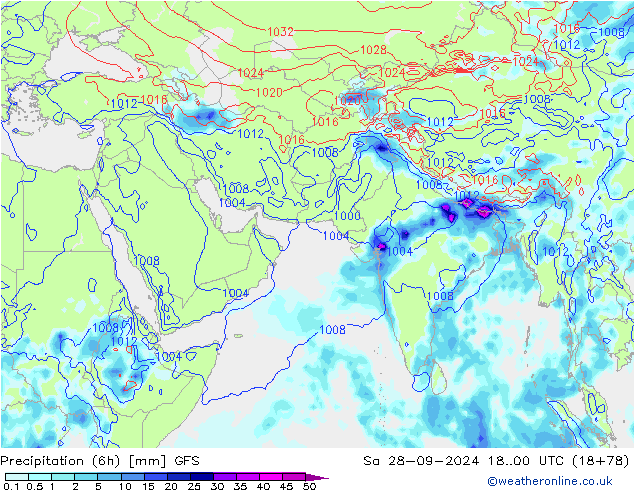 Z500/Yağmur (+YB)/Z850 GFS Cts 28.09.2024 00 UTC