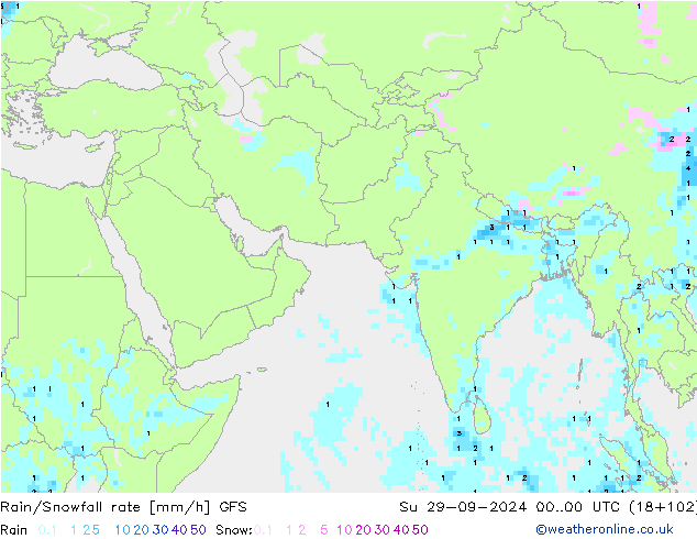 Regen/Schneefallrate GFS So 29.09.2024 00 UTC