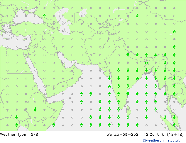 Weather type GFS We 25.09.2024 12 UTC