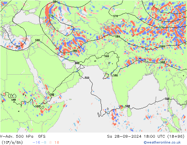 V-Adv. 500 hPa GFS Sa 28.09.2024 18 UTC