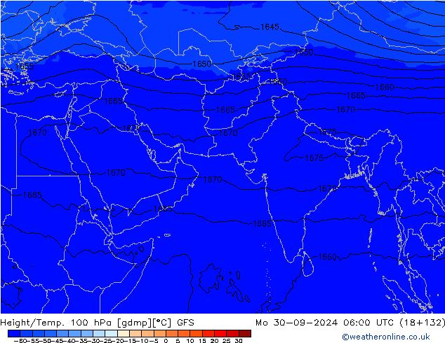 Height/Temp. 100 hPa GFS Mo 30.09.2024 06 UTC