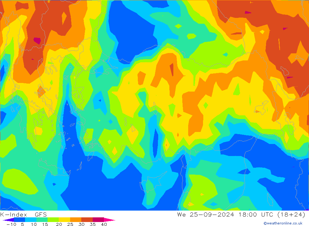 K-Index GFS We 25.09.2024 18 UTC