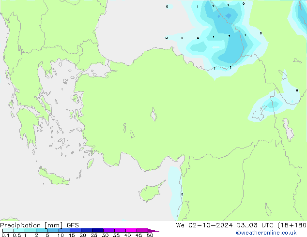 Precipitation GFS We 02.10.2024 06 UTC