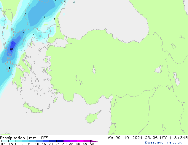 opad GFS śro. 09.10.2024 06 UTC