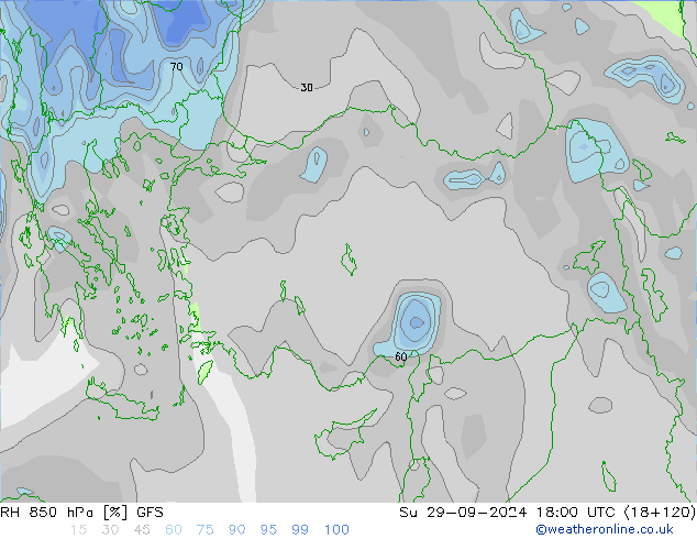 RH 850 hPa GFS Ne 29.09.2024 18 UTC