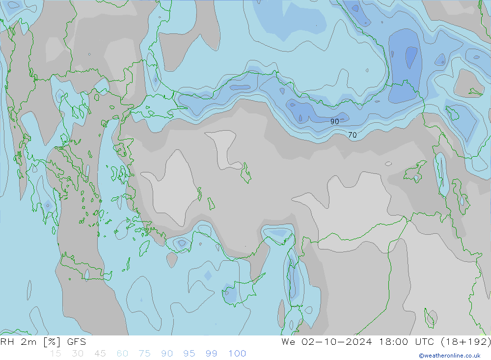 RH 2m GFS October 2024