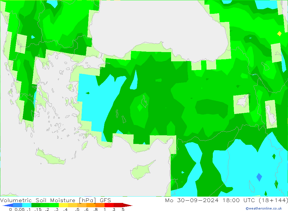 Volumetric Soil Moisture GFS Po 30.09.2024 18 UTC