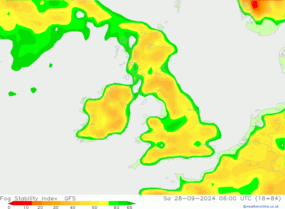 Fog Stability Index GFS sáb 28.09.2024 06 UTC