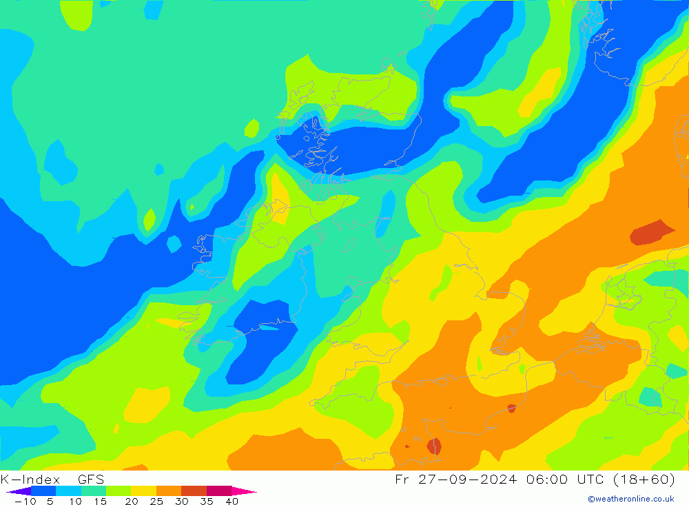 K-Index GFS  27.09.2024 06 UTC