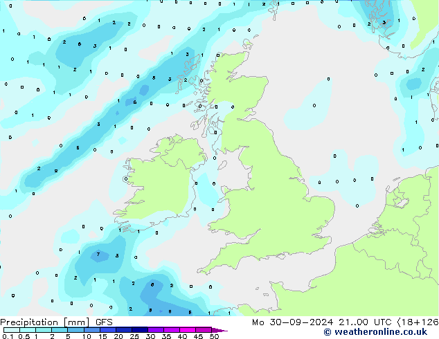 Precipitation GFS Mo 30.09.2024 00 UTC