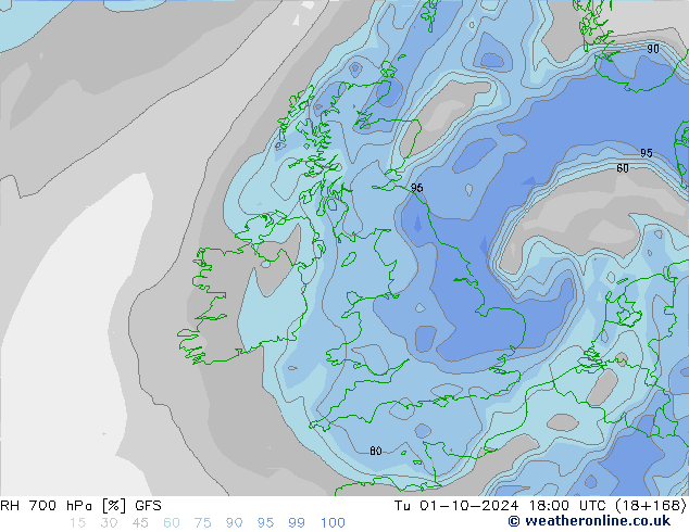 RV 700 hPa GFS di 01.10.2024 18 UTC