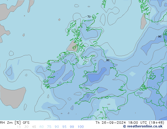 RH 2m GFS  26.09.2024 18 UTC