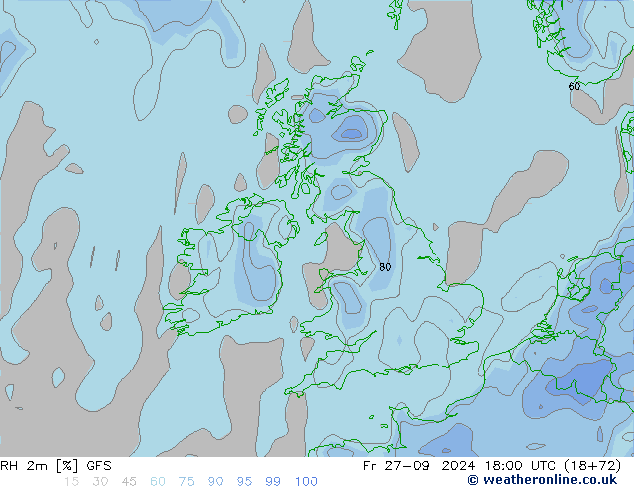 RH 2m GFS Fr 27.09.2024 18 UTC